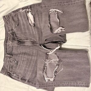 American Eagle Outfitters Gray High-Rise Jeans